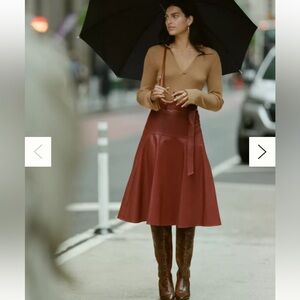 Eva Franco Faux Leather‎ Belted Midi Skirt
NWT MP